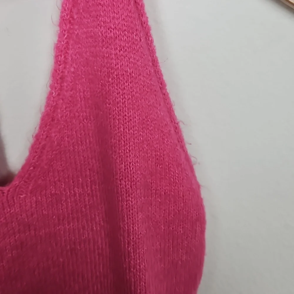 Princess Polly Blair Mini Dress Hot Pink Women's Size XS/S Knit Halter Dress - Picture 2 of 10